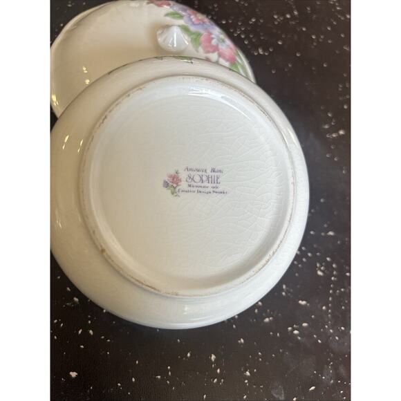 Amourex Blanc Sophie Creative Design Covered Relish Dish Vintage Porcelain - Picture 9 of 9